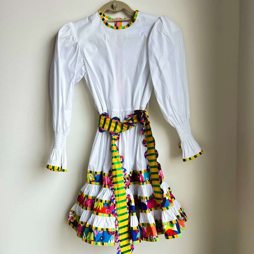 NWOT CeliaB Ruffle Long Sleeve Belted Dress